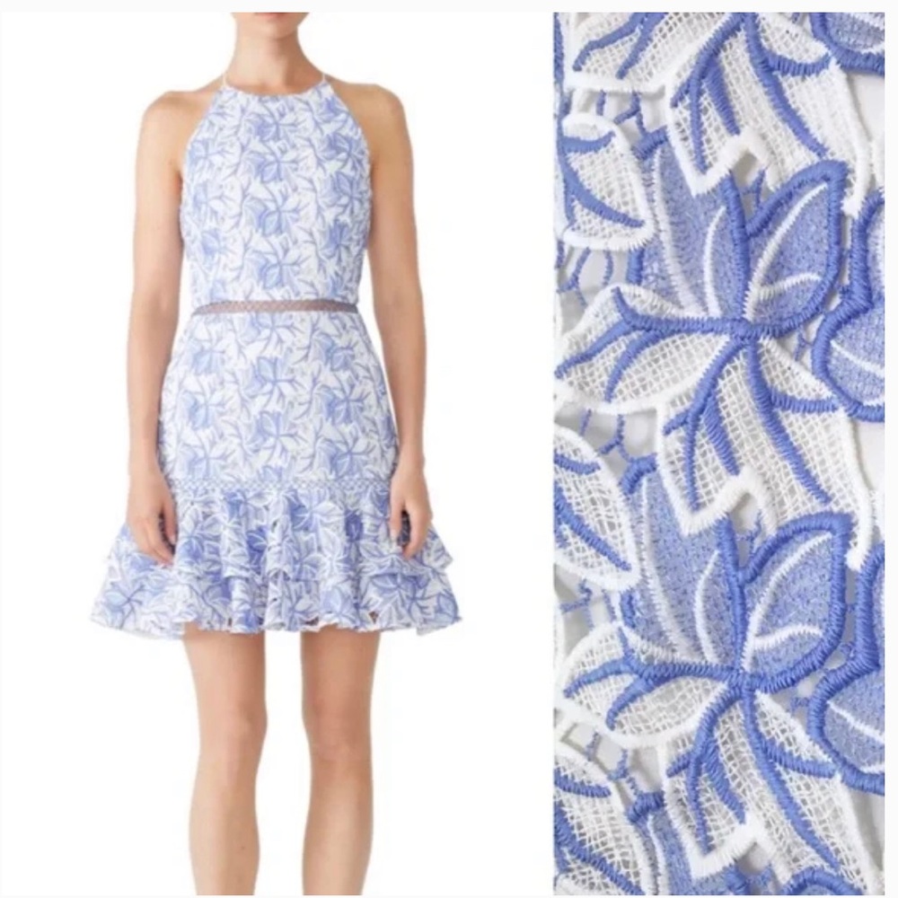 Keepsake Floral Lace Wild Things Ruffle Mini Dress Size S